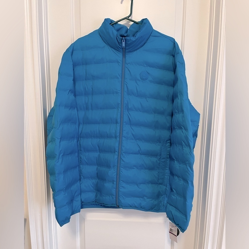 Michael Kors Cyan Blue Puffer Jacket